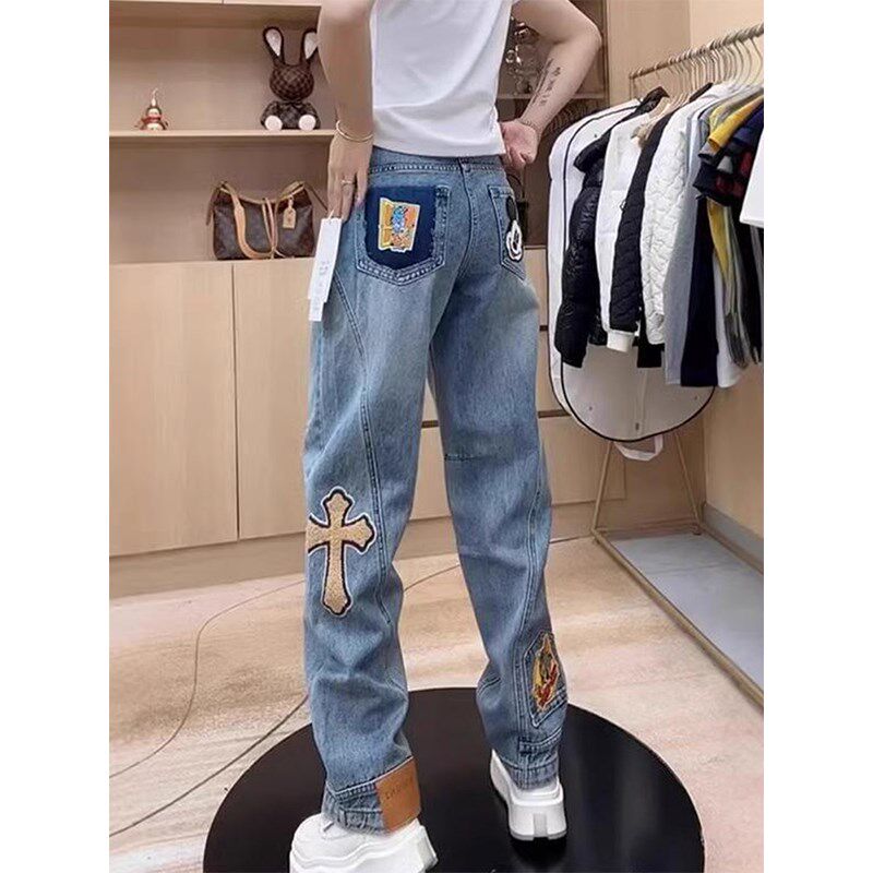 大码2025春季新款高腰设计感直筒牛仔裤女胖mm遮胯显瘦阔腿弯刀裤