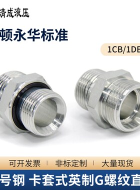 永华标准1CB/1DB24度锥公制转英制G螺纹ED垫密封卡套过渡接头碳钢