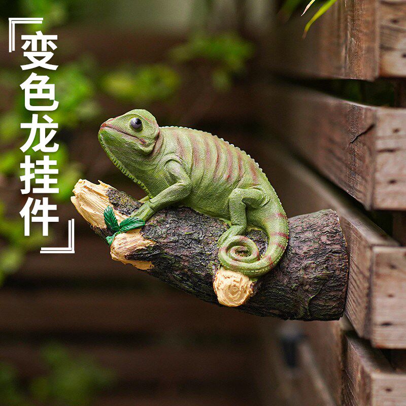 庭院花园装饰布置仿真鸟变色龙摆件树挂动物园林景观别墅户外装饰