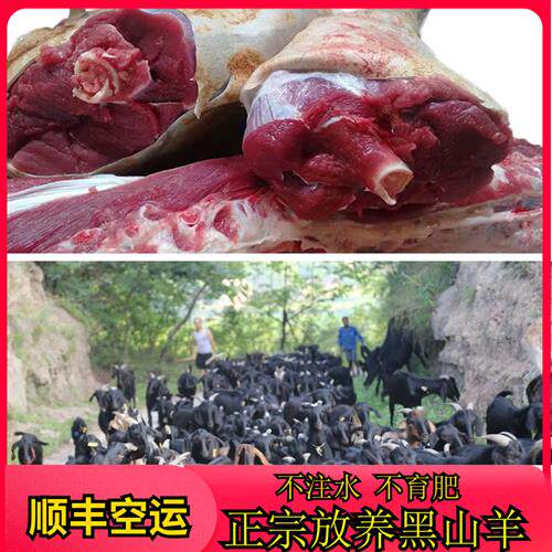 农家散养黑山羊肉新鲜带皮生羊肉前腿带排羊后腿羊腩羊排顺丰空运