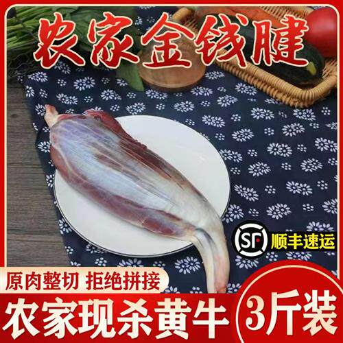 金钱腱3斤装 1500g 腱子芯 现杀新鲜黄牛肉 牛腱子肉梅花腱生牛肉