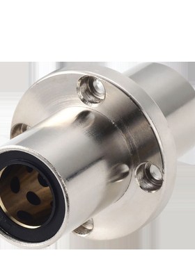 外钢内铜中间圆法兰 石墨铜套法兰固定座组件直线轴承LMFC20LUU