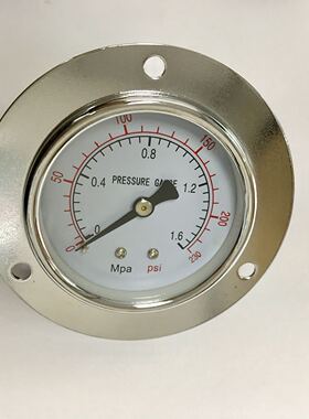 直径60mm 压力1.6mpa 230psi 轴向带固定圈压力表 螺纹m14x1.5