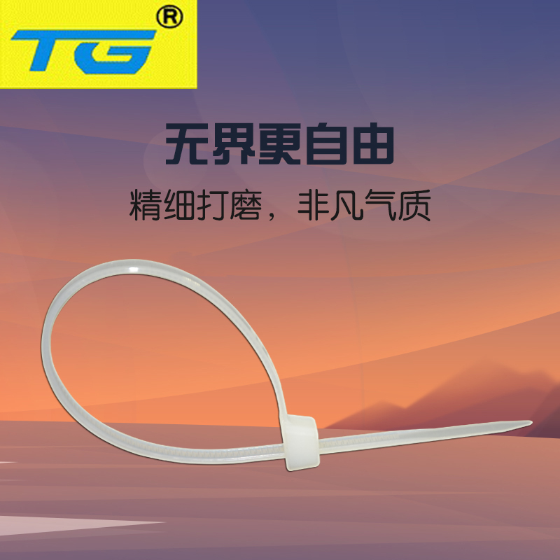 A5X400mm台广自锁式塑料白色尼龙长扎带束线带塑料扣捆绑带200根