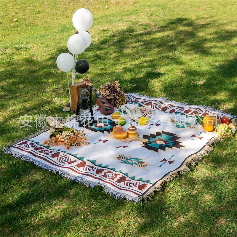ins民族风野餐垫野餐布防潮垫户外露营地垫装备用品波西米亚地毯