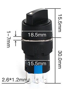 YJ-LA16-11X/21 22X/31 二档三档旋钮 16mm电源转换选择开关