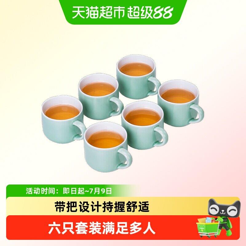 唐丰陶瓷功夫小茶杯品茗杯带把杯耳杯家用功夫茶具喝茶杯子套装