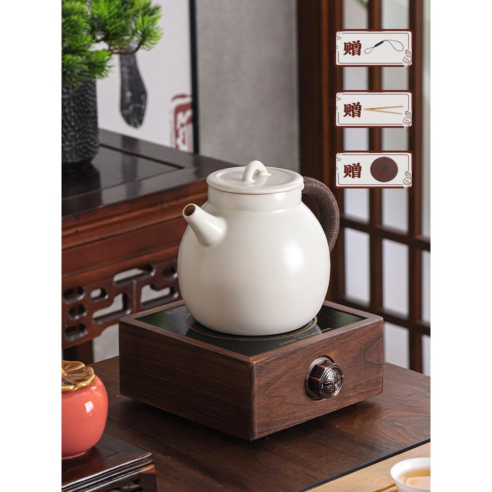 纯碱釉白陶茶水壶套装家用大型陶瓷耐高温明火水壶保健水壶