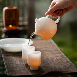 德化白瓷璞玉瓷个人泡茶壶手工龙蛋壶功夫茶具家用高档手工壶单壶