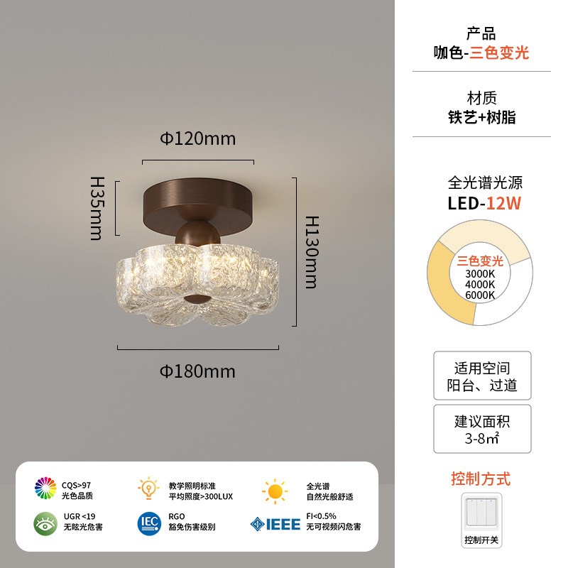 意式简约过道走廊灯创意花朵阳台衣帽架玄关吸顶灯护眼卧室床头灯