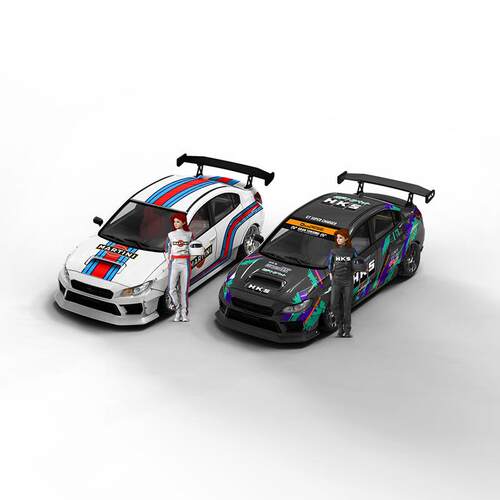 -时光1:64 斯巴鲁翼豹WRX-STI HKS和马天尼仿真合金汽车模型
