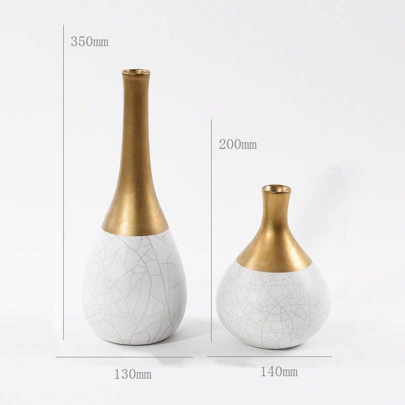 新中式创意小口花器陶瓷摆件书房会客室酒店书架茶几办公桌摆设品