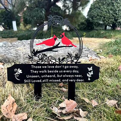 V 5449 Metal Cardinal Memorial Stake 墓地纪念桩 跨境供