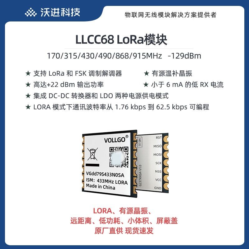 lora工业级模块95HZ远距离带温补晶体LLCC68射频无线通讯模块