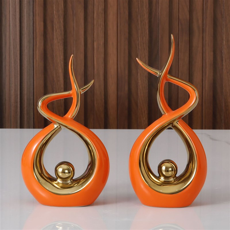 跨境热销抽象轻奢陶瓷摆件 客厅电视柜玄关博古架陶瓷装饰工艺品