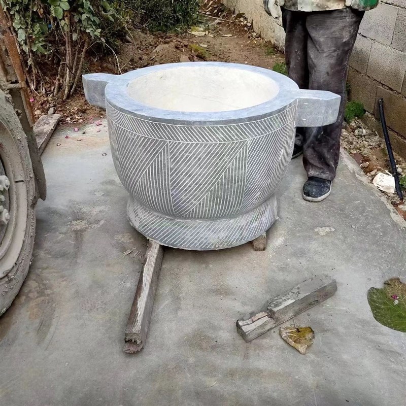 青石石臼特大号石臼捣冲糍粑压蒜器家用石窝商业打年糕材料研磨器