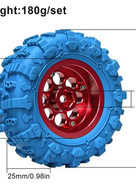 RC 1.45寸圆形轮毂JC胎皮红蓝1/18TRX4M1/24 SCX24 FMS Ascent-18