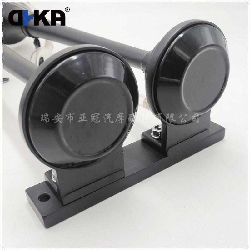 DHKA亚冠-AS048BU现货 12V两管电动泵气喇叭黑色镀铬卡车货车喇叭