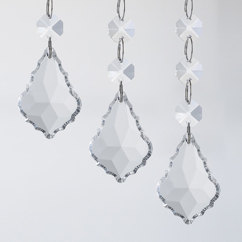 机磨枫叶水晶灯配件水晶珠帘吊坠   婚庆圣诞酒店工程灯配件