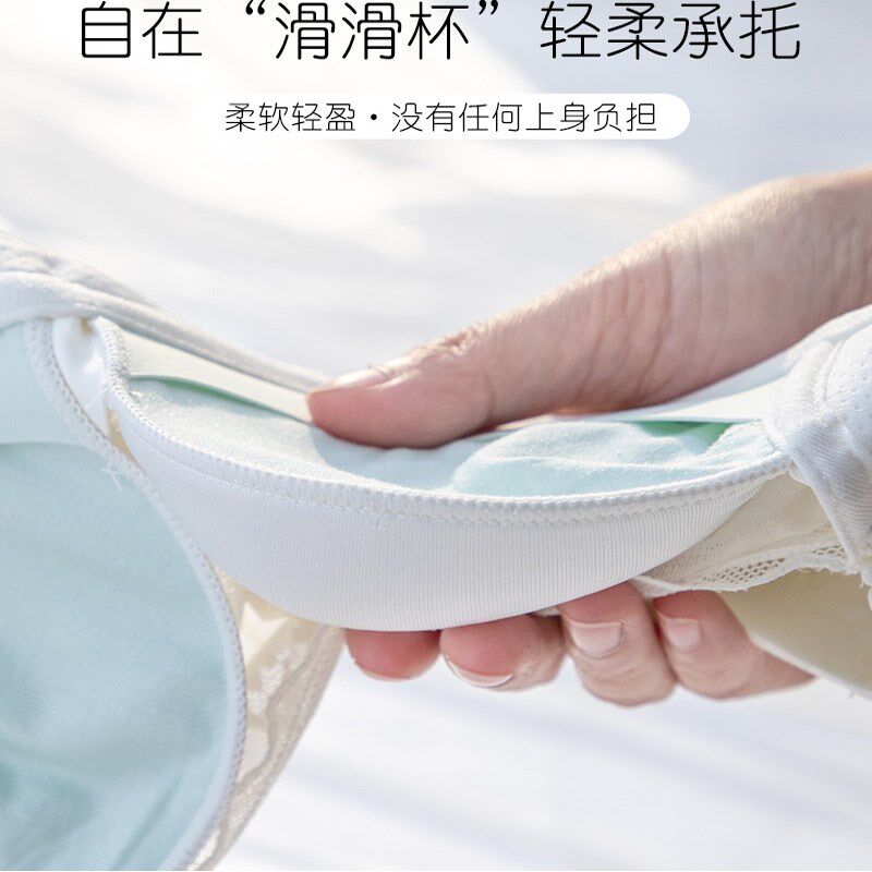抹胸无侧骨小胸聚拢显大蕾丝内衣女平胸无钢圈防走U光外扩文胸胸