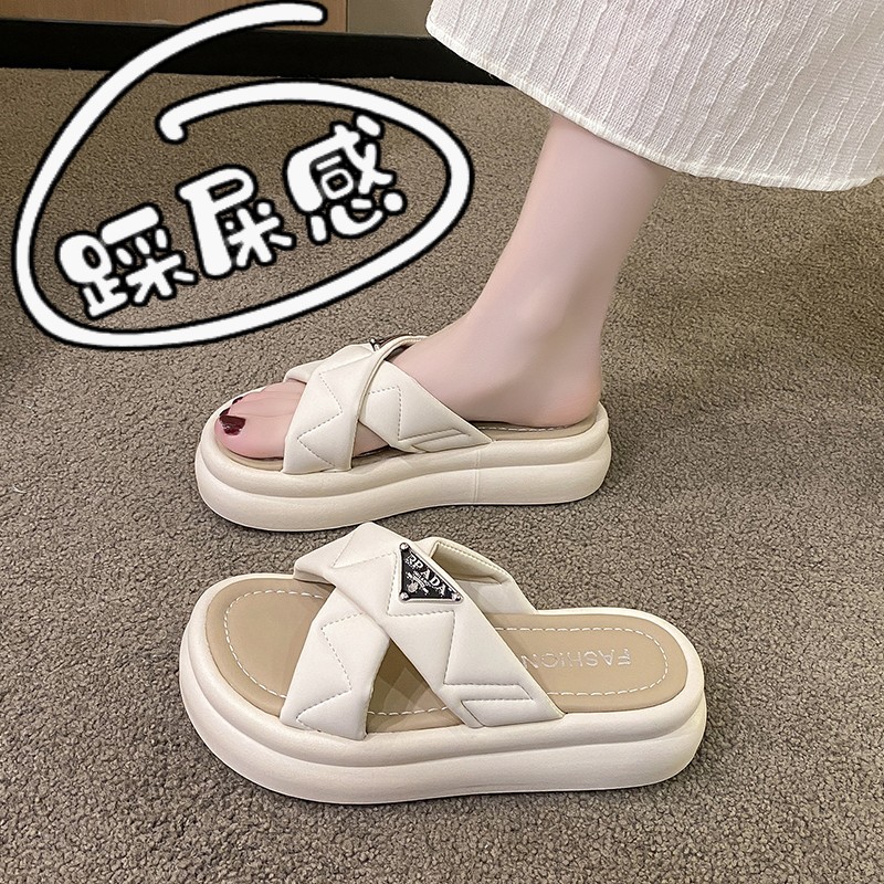 松糕厚底拖鞋女2024新款夏季外穿时尚配裙子凉拖鞋沙滩一字拖34码