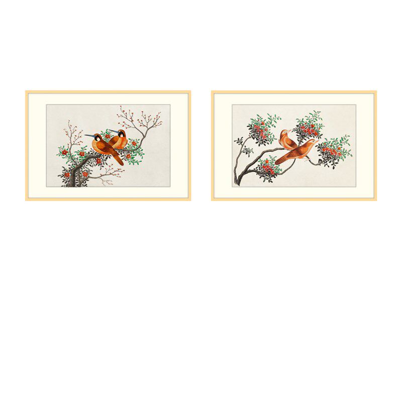 【鹊上枝头】g中式传统绘画新中式客厅餐厅玄关卧室沙发背景墙挂