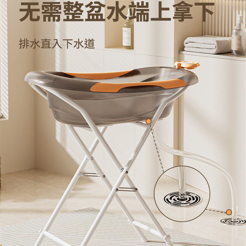 婴儿洗澡盆宝宝浴k盆儿童大号0到6岁可坐可躺新生儿小孩洗澡桶支