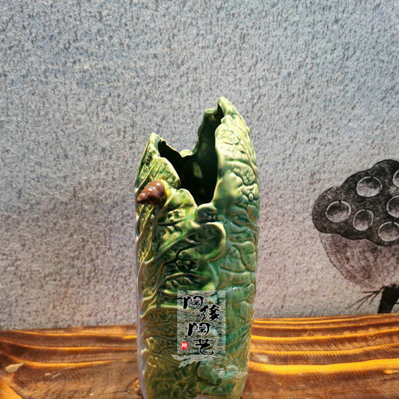 陶瓷工艺品m 白菜花瓶 招财 器皿