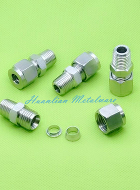 304不锈钢卡套直通终端快速接头NPT/RC/ZG/R/PT1/8 1/4 3/8 1/2