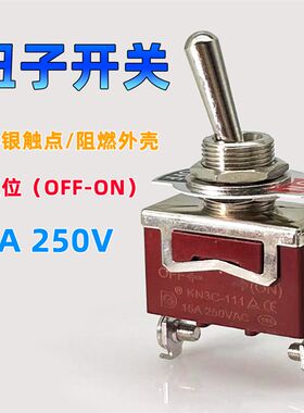 DAIER钮子开关2脚2档 自动复位拨动后松手弹回开关15A250V摇臂