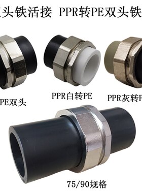热销灰色PPR铁活接PE铁双头活接4分6分1寸 PPR/PE转换双热熔接头