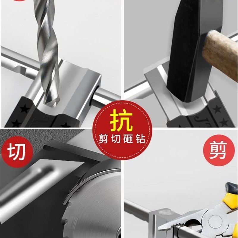 U型锁店面玻璃门锁锁具双门插锁A防盗玻璃锁商铺大门长锁推拉U形