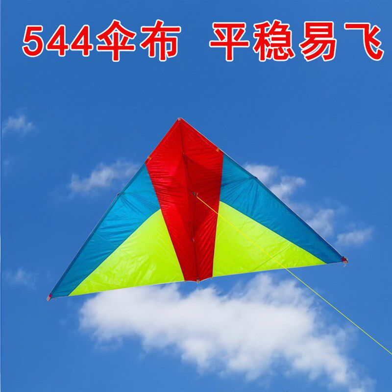 王侉子风筝大型三角伞布碳杆成人微风风筝544软伞布易飞新款风筝