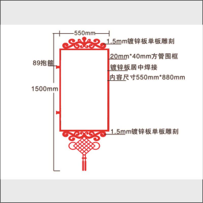 户外灯杆灯e箱双面道旗发光路灯杆广告牌不锈钢路悬挂式灯箱广告
