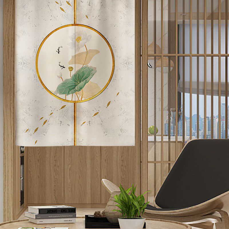 中式门帘隔断帘h入户门头挂帘客厅玄关屏风长帘厕所卫生间遮挡布