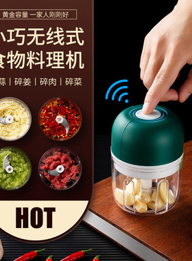 充电电动蒜蓉机家用小型干果蔬菜料理搅碎机户外便携打浆切碎神器