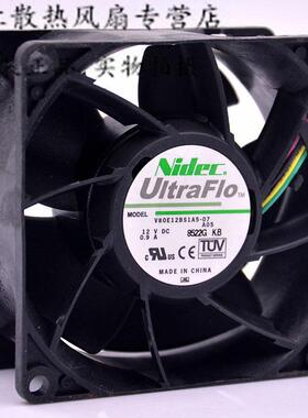 原装NIDEC V80E12BS1A5-07 12V 0.9A 8CM 8038大风量暴力散热风扇