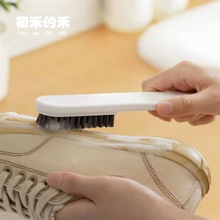 日系简约长柄鞋刷宿舍家用擦鞋刷白鞋多功能硬毛清洁洗鞋白色刷子