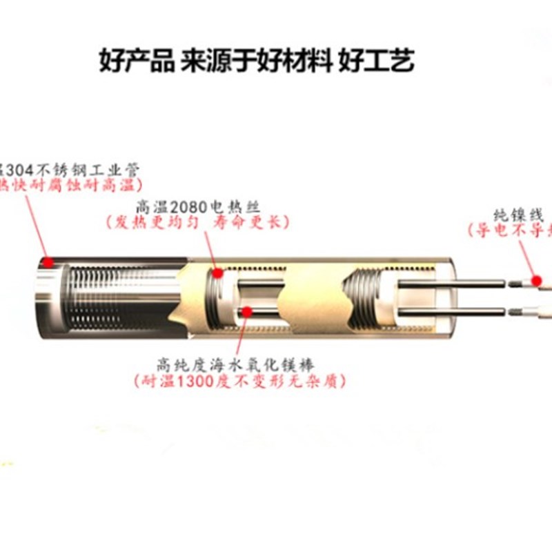 220V单头模具加热管干烧电热管16x250x300x350x400x450x500mm