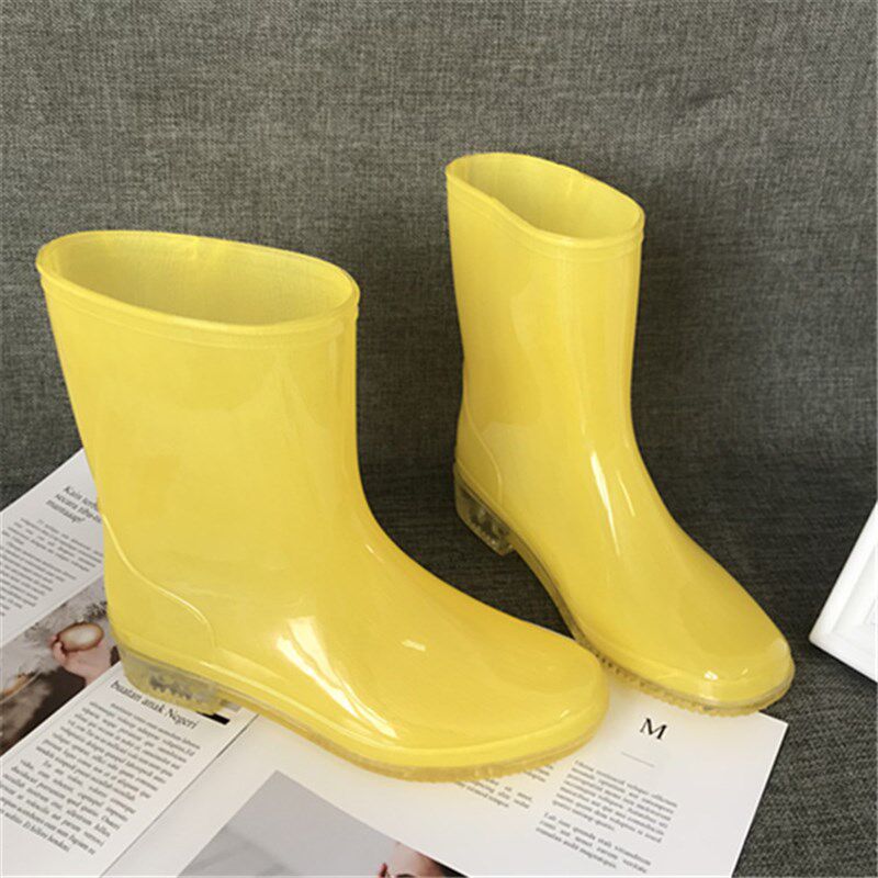 果冻色亲子雨鞋女防滑显瘦中筒雨靴春夏糖果水鞋舒适套鞋成人胶鞋