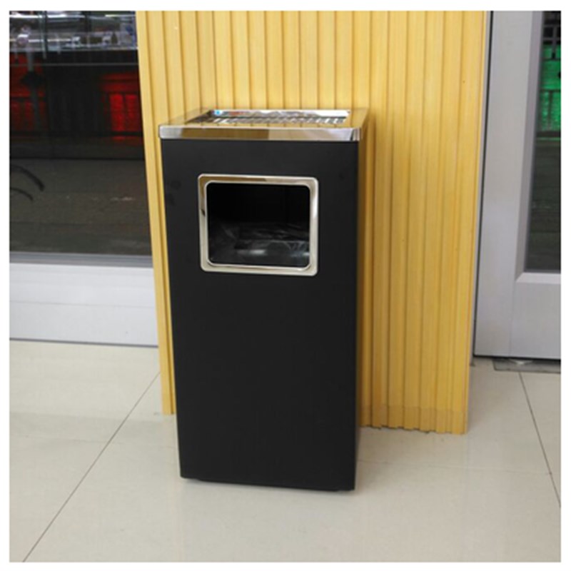 不锈钢酒店垃圾桶圆p形环卫大堂立式烟灰户外果皮箱方形带内桶