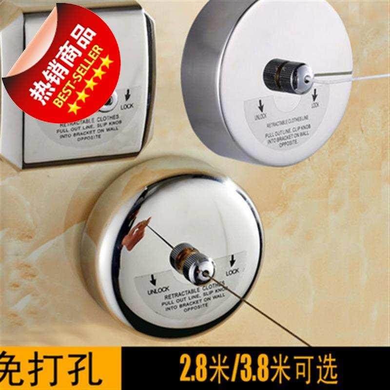 免钉304不锈钢伸缩钢丝晾衣绳 酒店防滑凉衣绳简易挂衣绳.c加长5m