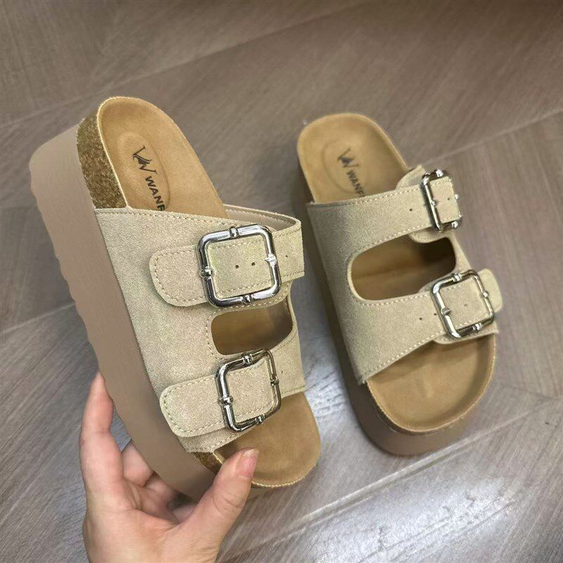 厚底增高6厘米拖鞋女夏外穿20A25新款小个子松糕底沙滩凉拖鞋女