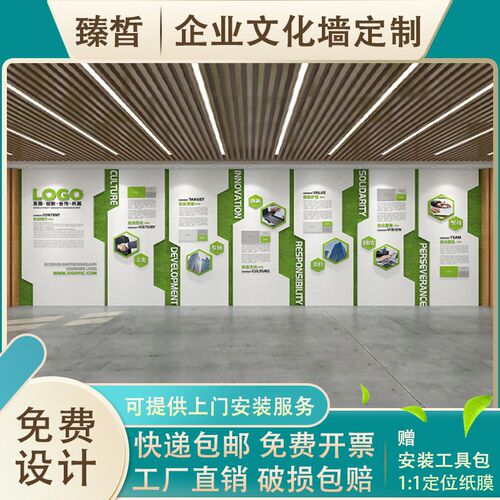 企业发展历程文化墙定制员工风采设计制J作公司办公室会议室背景