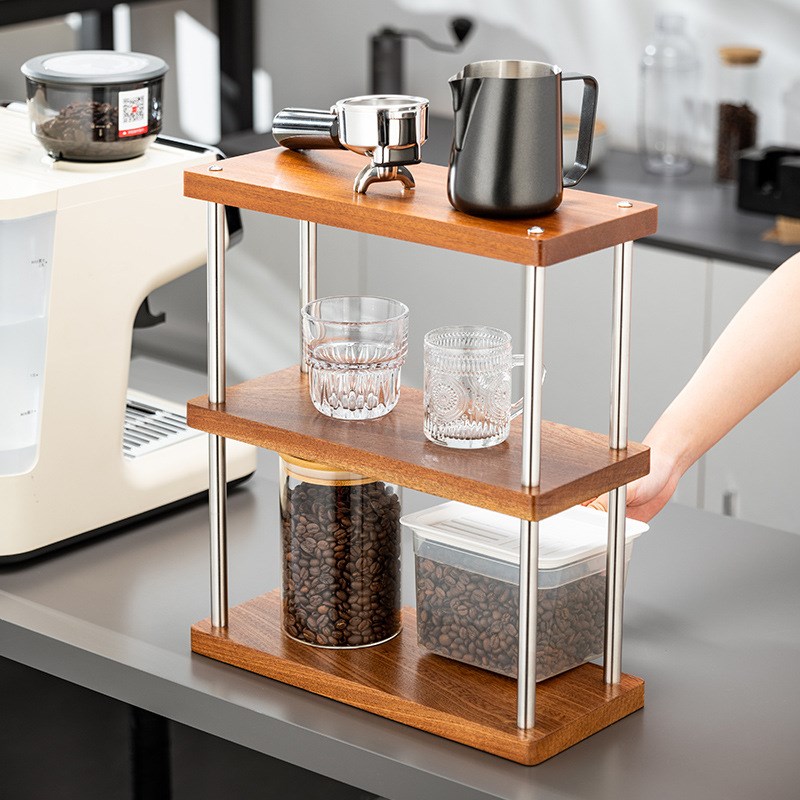 木质简约杯架餐边柜水杯架杯子收纳置物架L吧台桌面咖啡杯收纳架