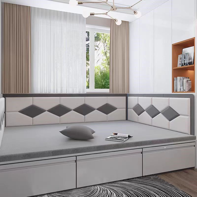 墙围软包定制榻榻米床围科技布炕围F子自粘儿童防撞墙贴简约背景