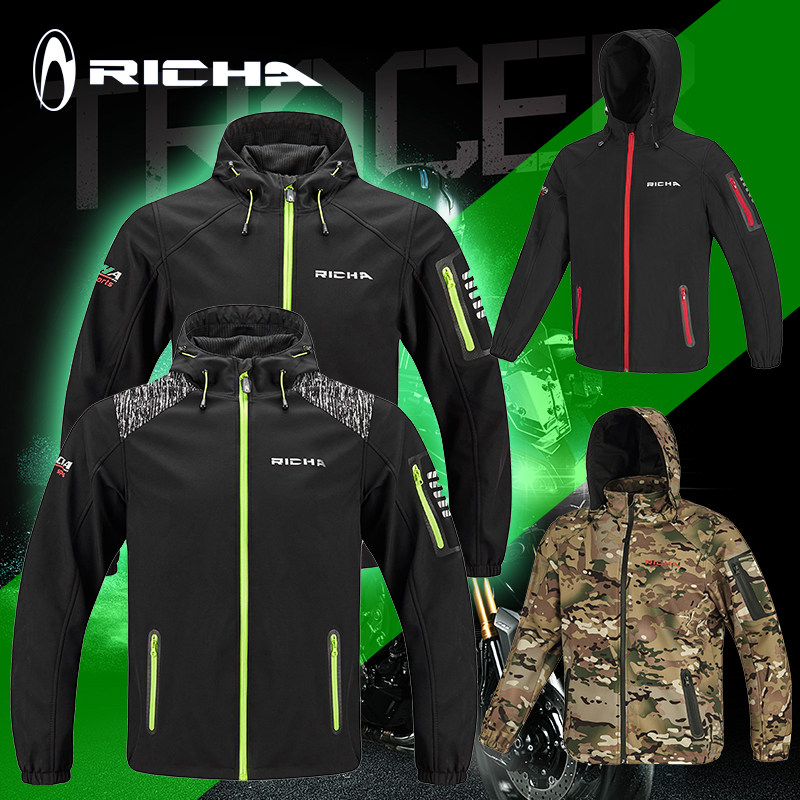 RICHA休闲机车春秋款软壳衣 防水透气防摔多功能户外防护服登山服
