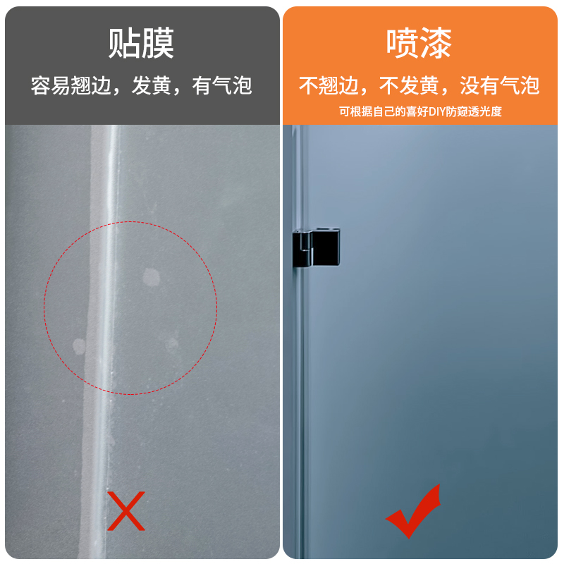 磨砂玻璃喷漆卫生间玻璃贴膜防窥防走光DIY透光不透人新手神器