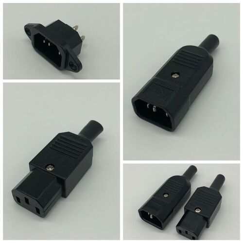 AC电源插座公母对接插头电饭锅插头品字免焊接拼装插座 250V 10A