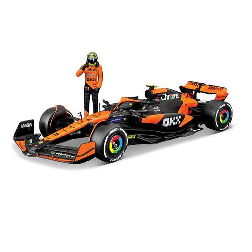 比美1:24MCL38迈凯伦F1人偶版仿真合金车模方程式赛车汽车模型